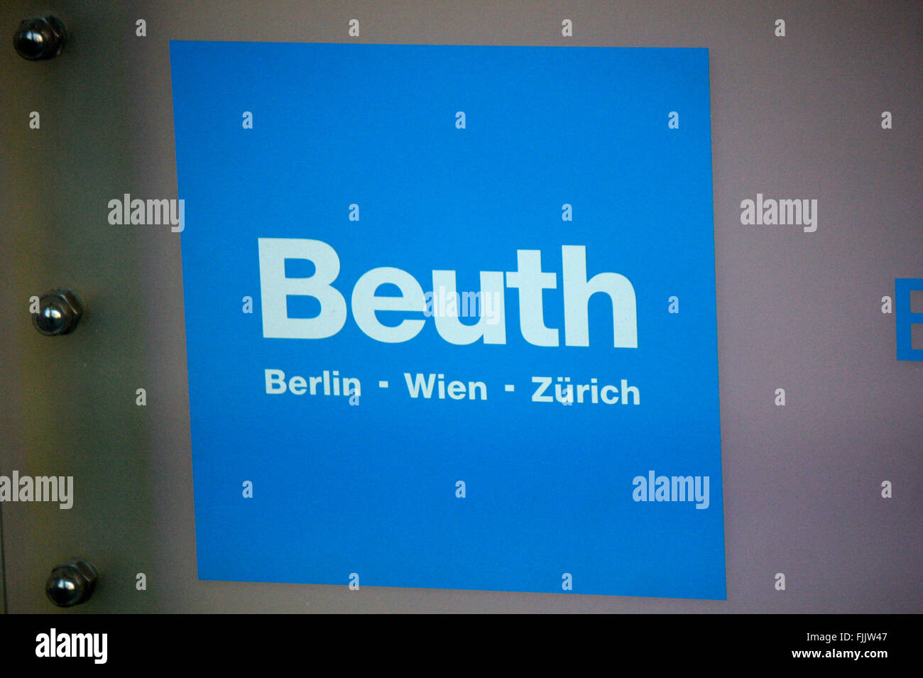 Markenname: 'Beuth Verlag', Berlin. Stock Photo