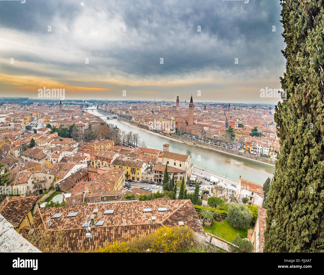 windowsill of Verona, city of lovers Stock Photo