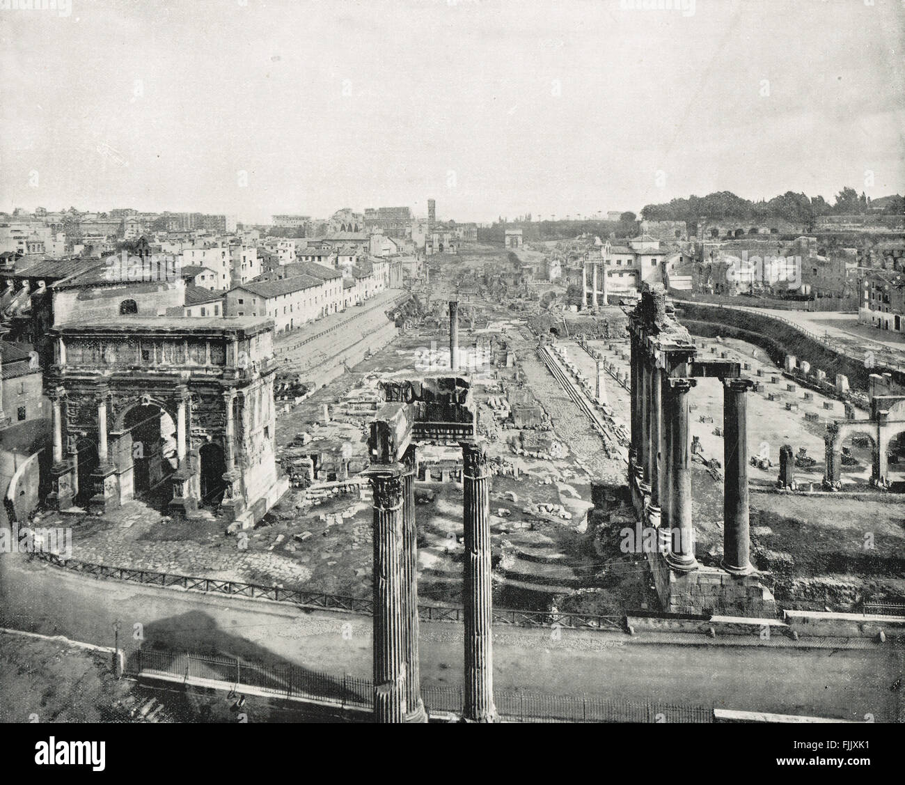 19th Century photograph The Forum, Rome, Italy Stock Photo