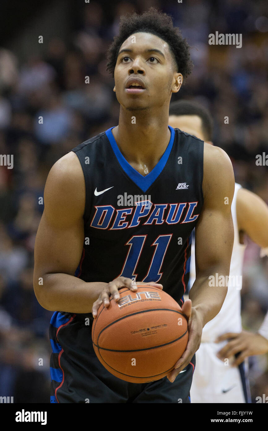 Villanova, Pennsylvania, USA. 1st Mar, 2016. DePaul Blue Demons guard ...