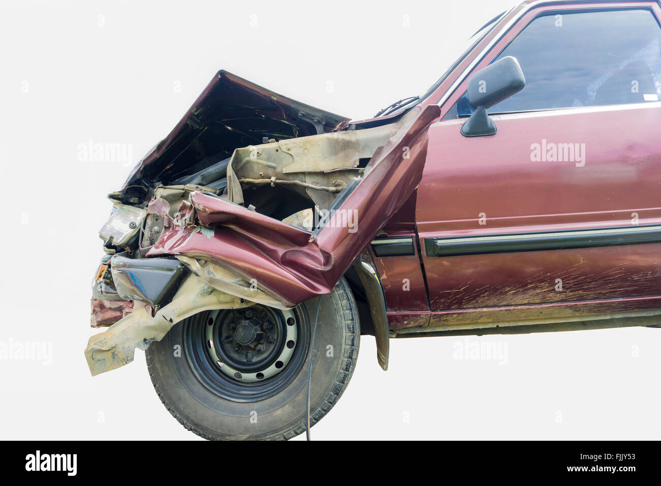 A photo of Crash car on white isolate background Stock Photo