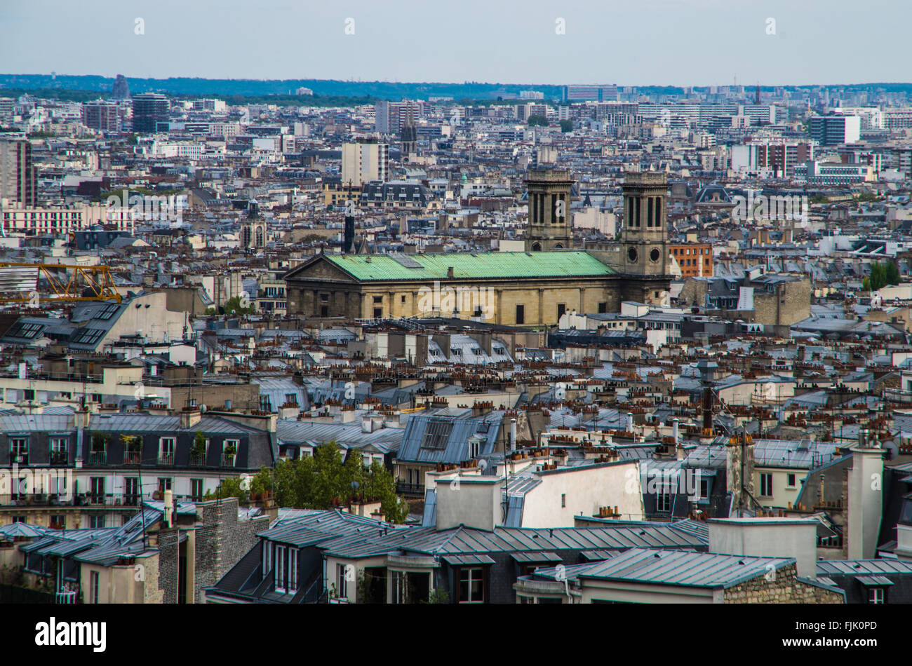 Paris France 2014 April 20,  Details on the historic buildings and roadways around Paris Stock Photo