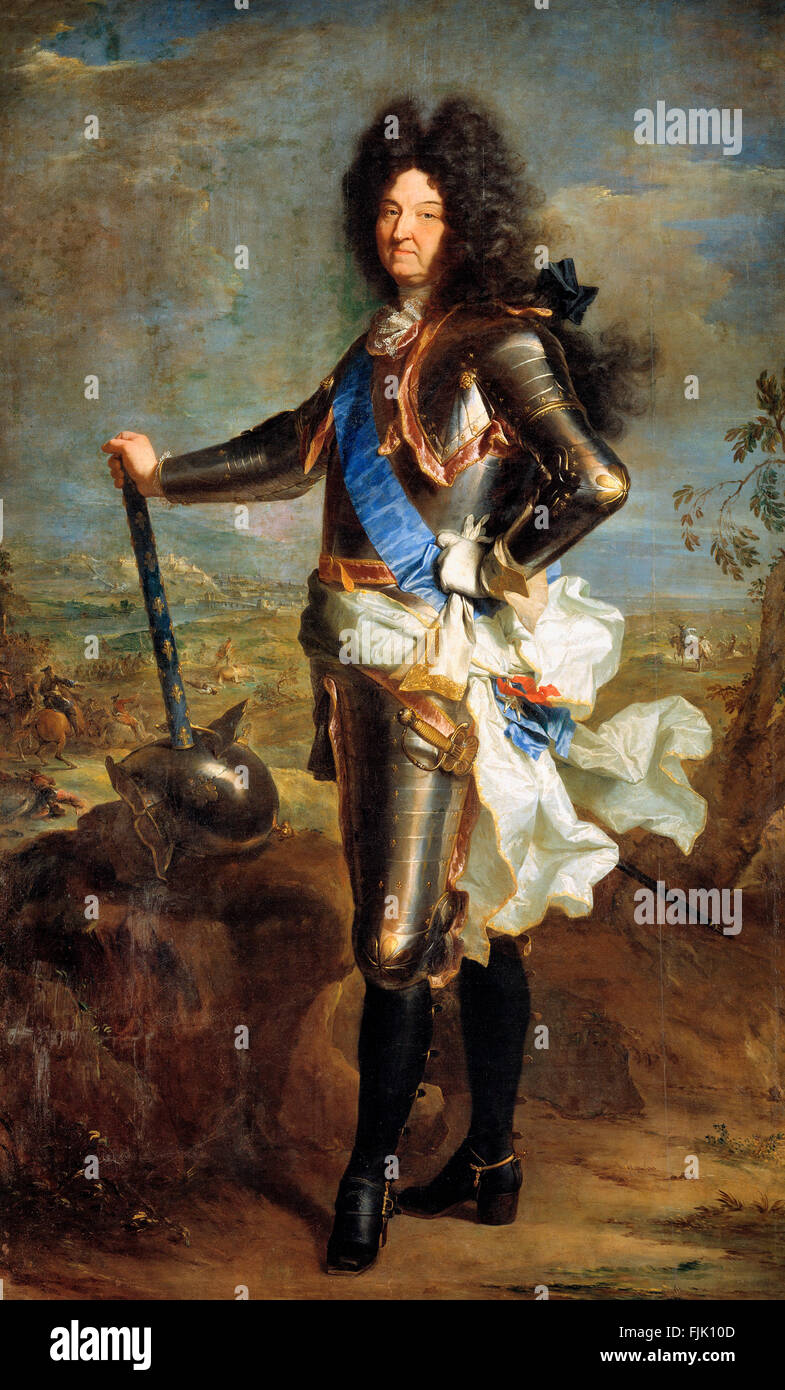 Portrait of French King Louis XIV in 1701 - Hyacinthe Rigaud Stock Photo