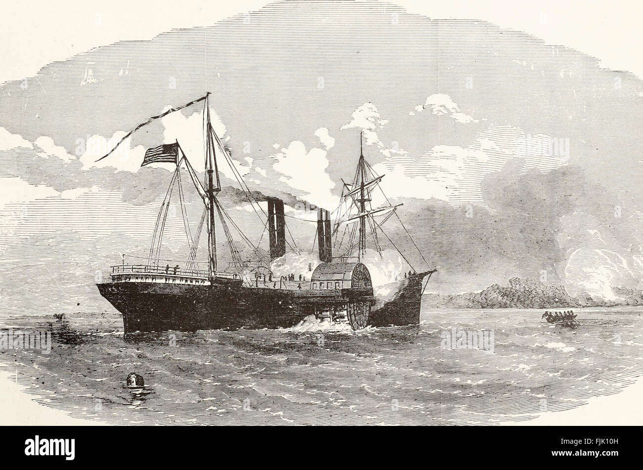 The Quaker City, one of the Potomac Flotilla engaging Confederate