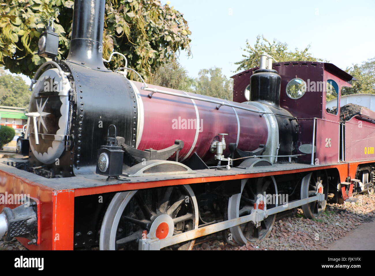 Antique rail engine, National Rail Museum, New Delhi Stock Photo