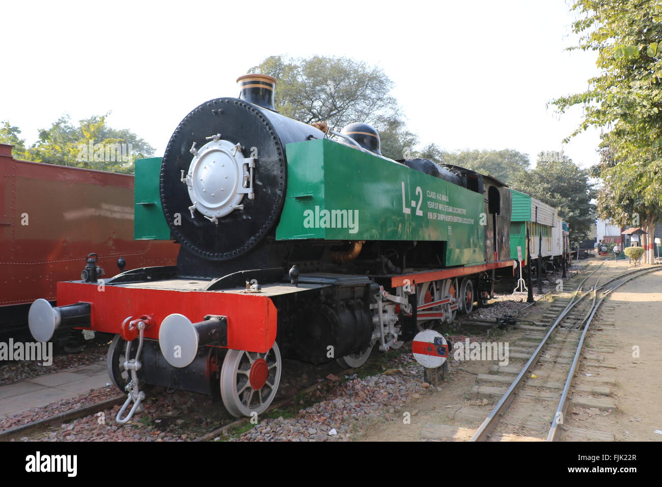 Antique rail engine, National Rail Museum, New Delhi Stock Photo