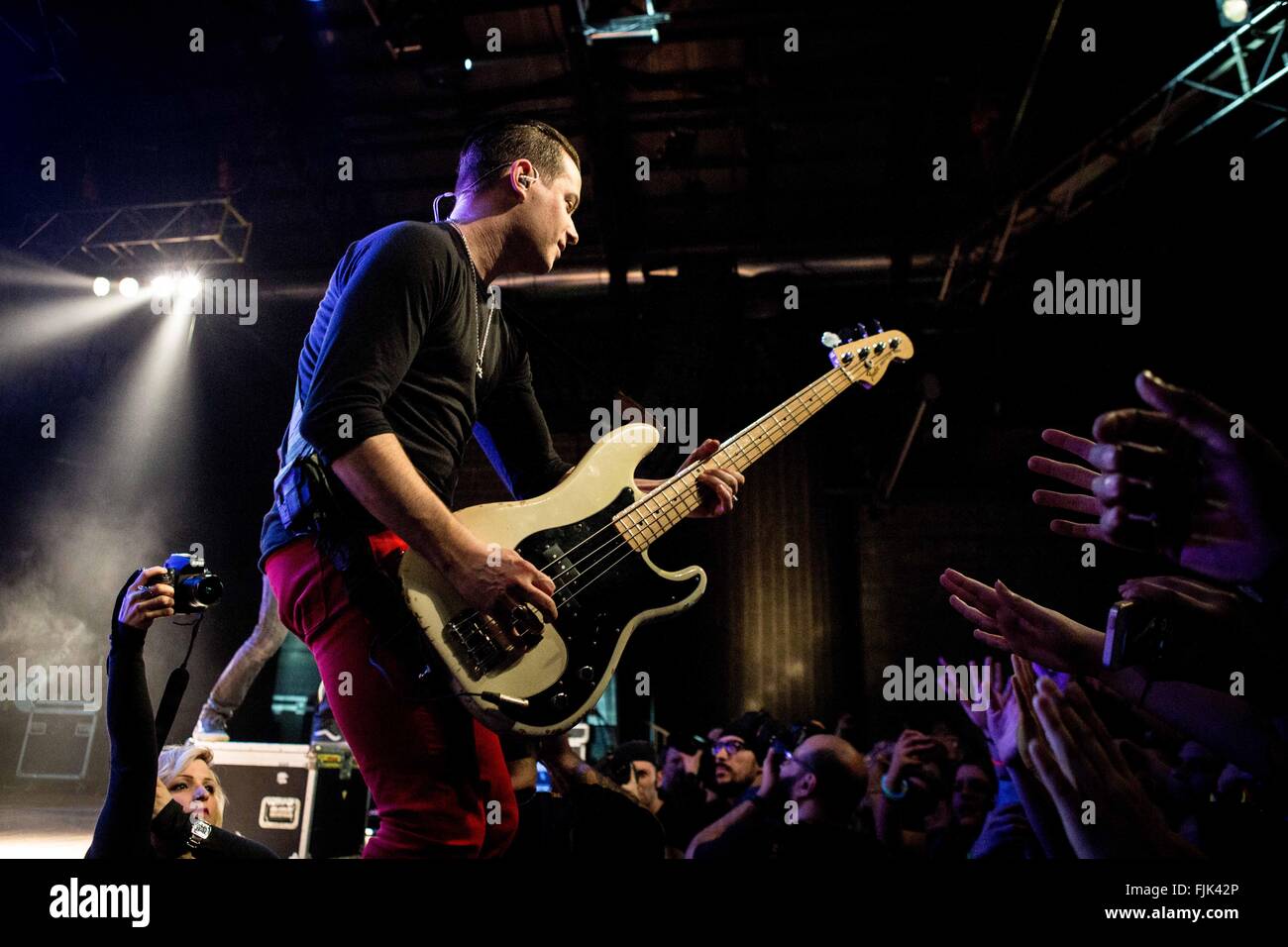 Milan, Italy. 2nd March, 2016. Milan, Italy 2 march Simple Plan perform live at Alcatraz Milan Credit:  Roberto Finizio/ Alamy Live News Stock Photo
