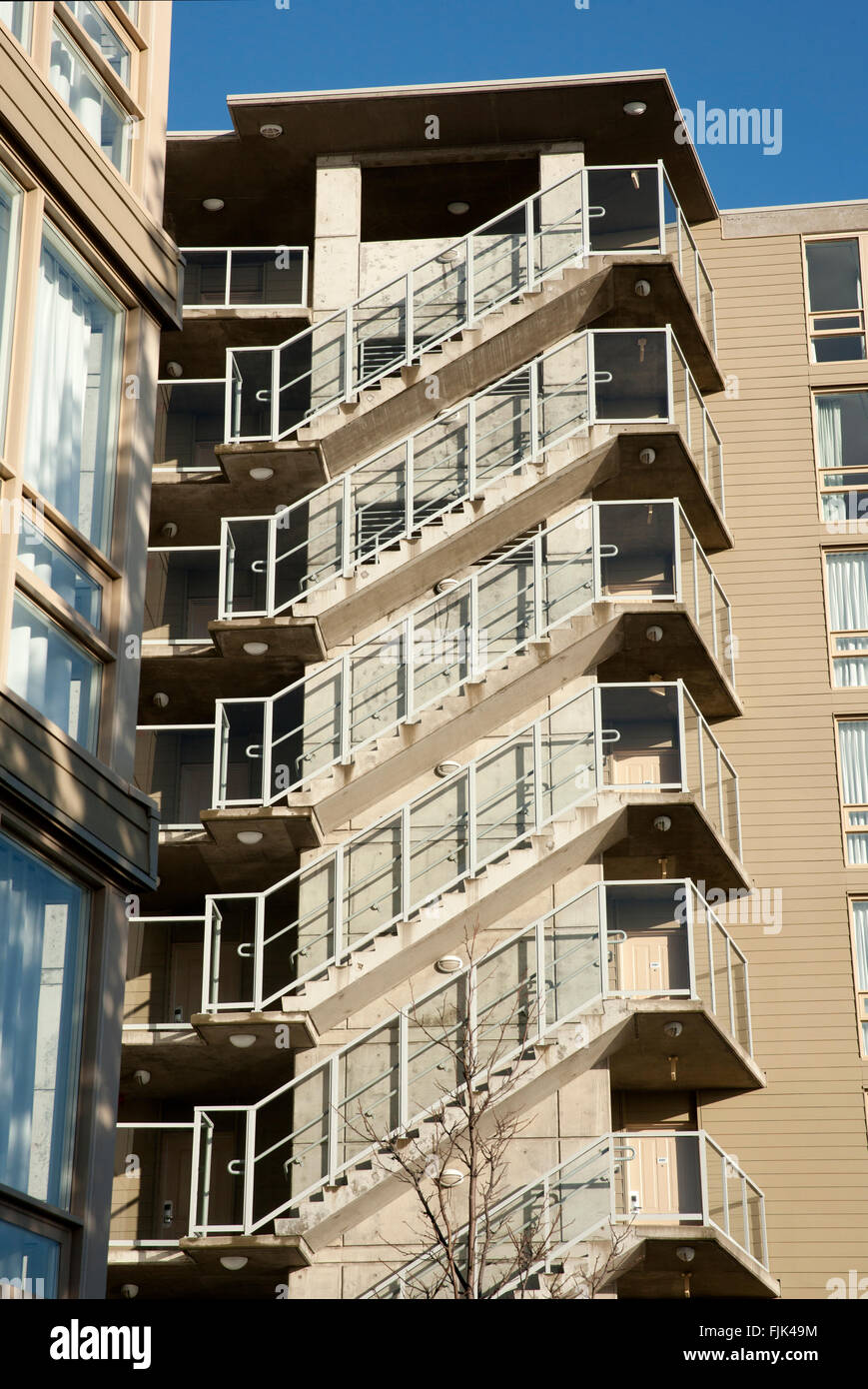 Staircase Pattern - Victoria, Vancouver Island, British Columbia, Canada Stock Photo