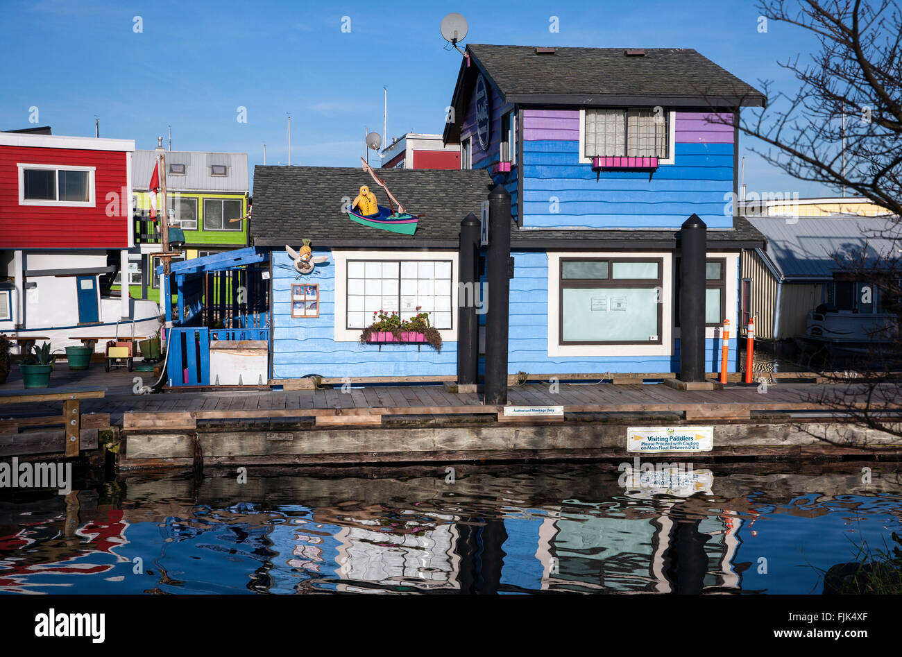 Floating Houses at Fisherman's Wharf Victoria, Vancouver Island, British Columbia, Canada