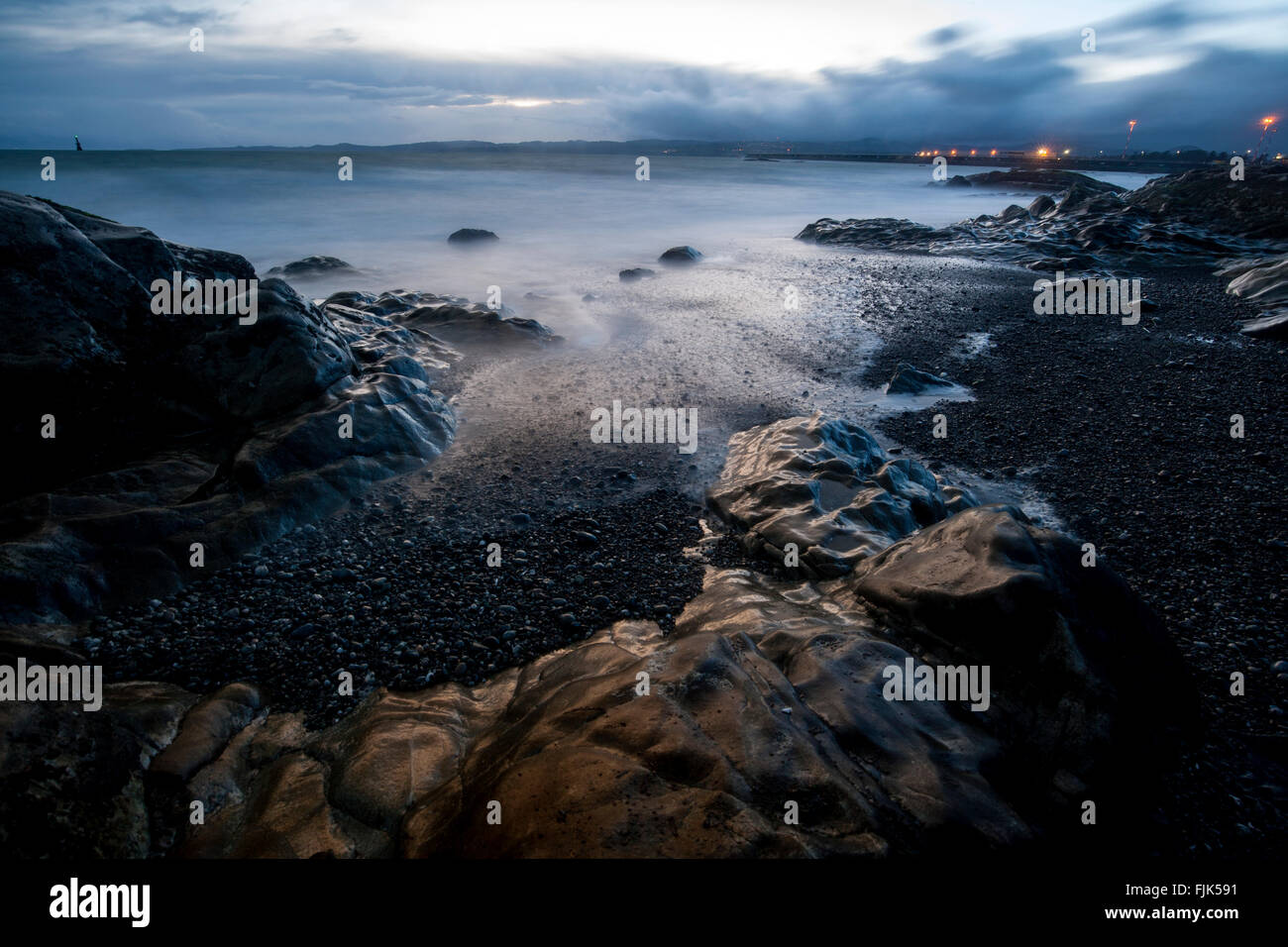 Dallas Beach at dusk - Victoria, Vancouver Island, British Columbia, Canada Stock Photo