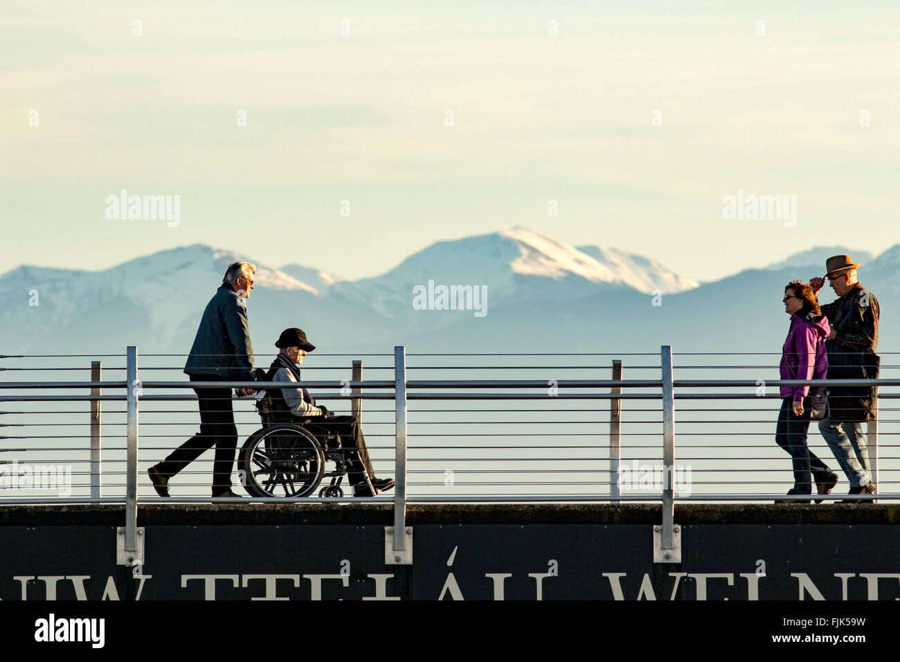 People walking on Breakwater at Ogden Point Victoria, Vancouver