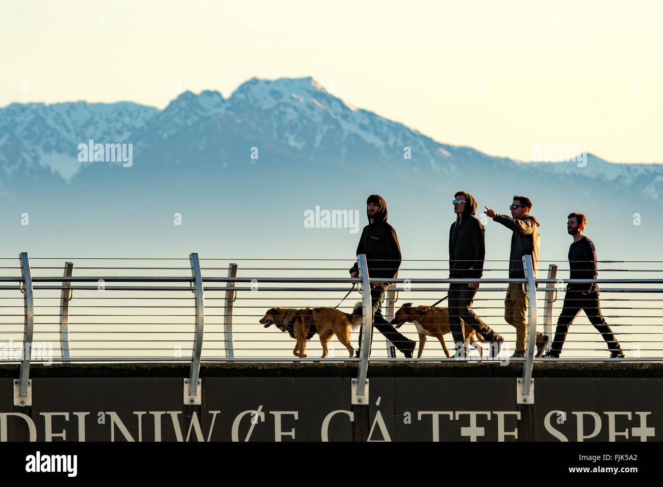 People walking on Breakwater at Ogden Point Victoria, Vancouver