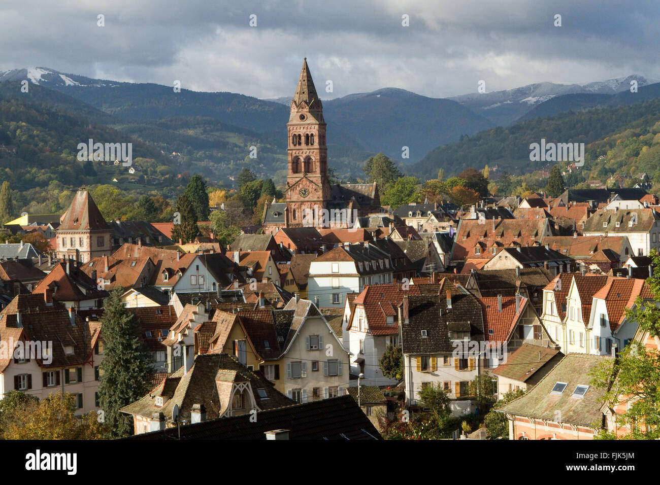 Town of Munster Alsace France Stock Photo