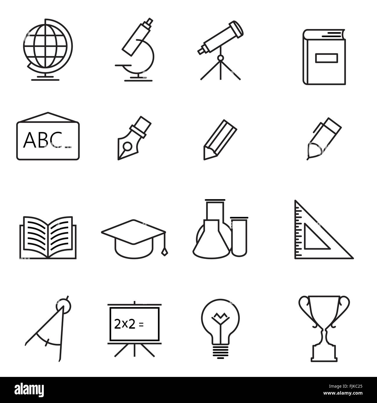 Outline icon collection - School education Stock Vector Image & Art - Alamy