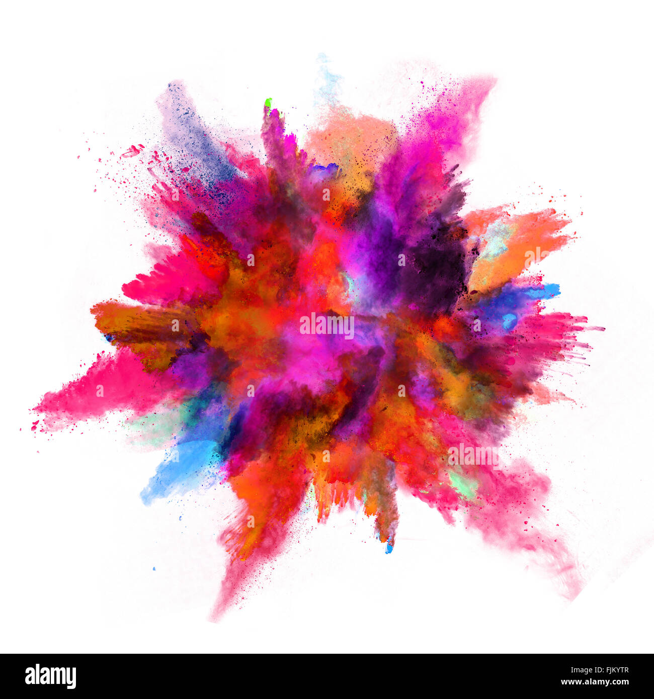 Explosion of colored powder on white background Stock Photo - Alamy