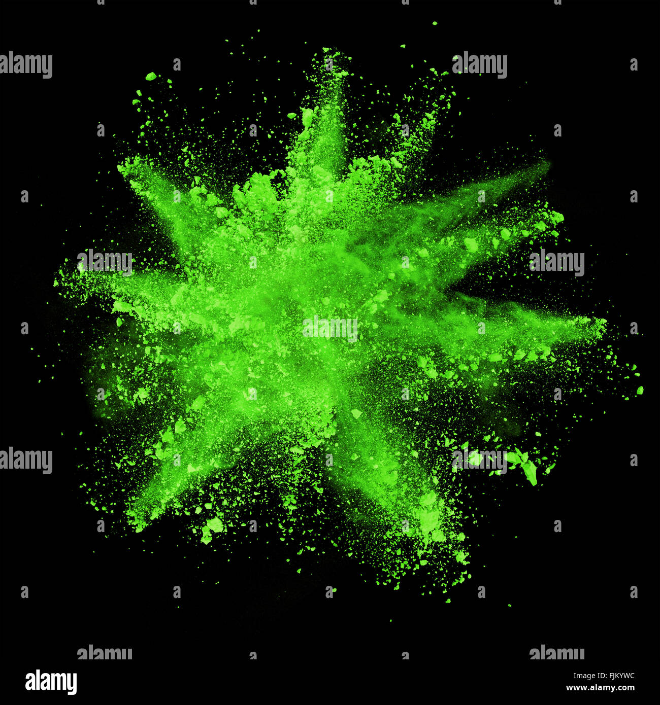 Explosion of green powder on black background Stock Photo Alamy