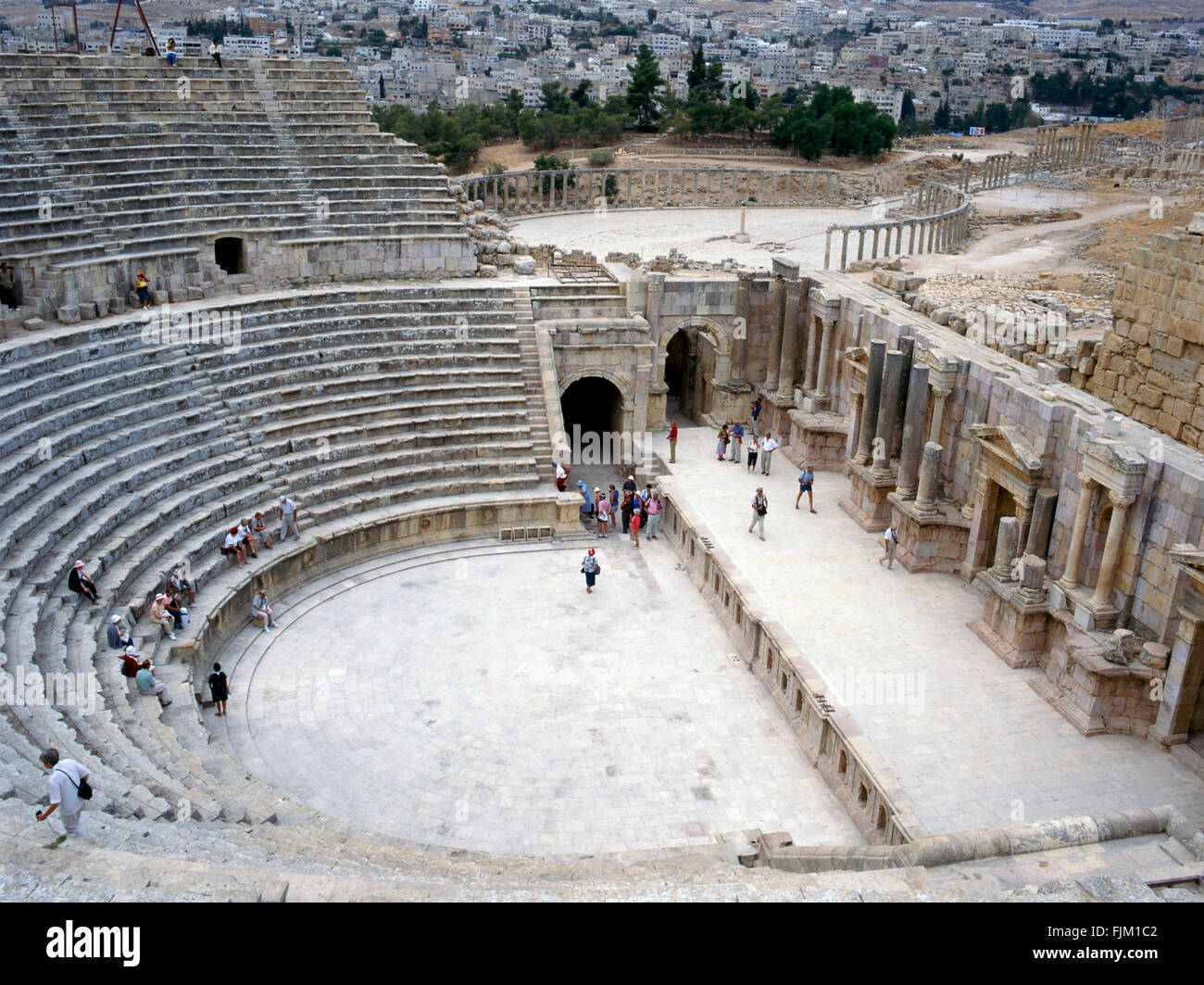 Ruins of Jerash, Roman city near Amman in Jordan Stock Photo