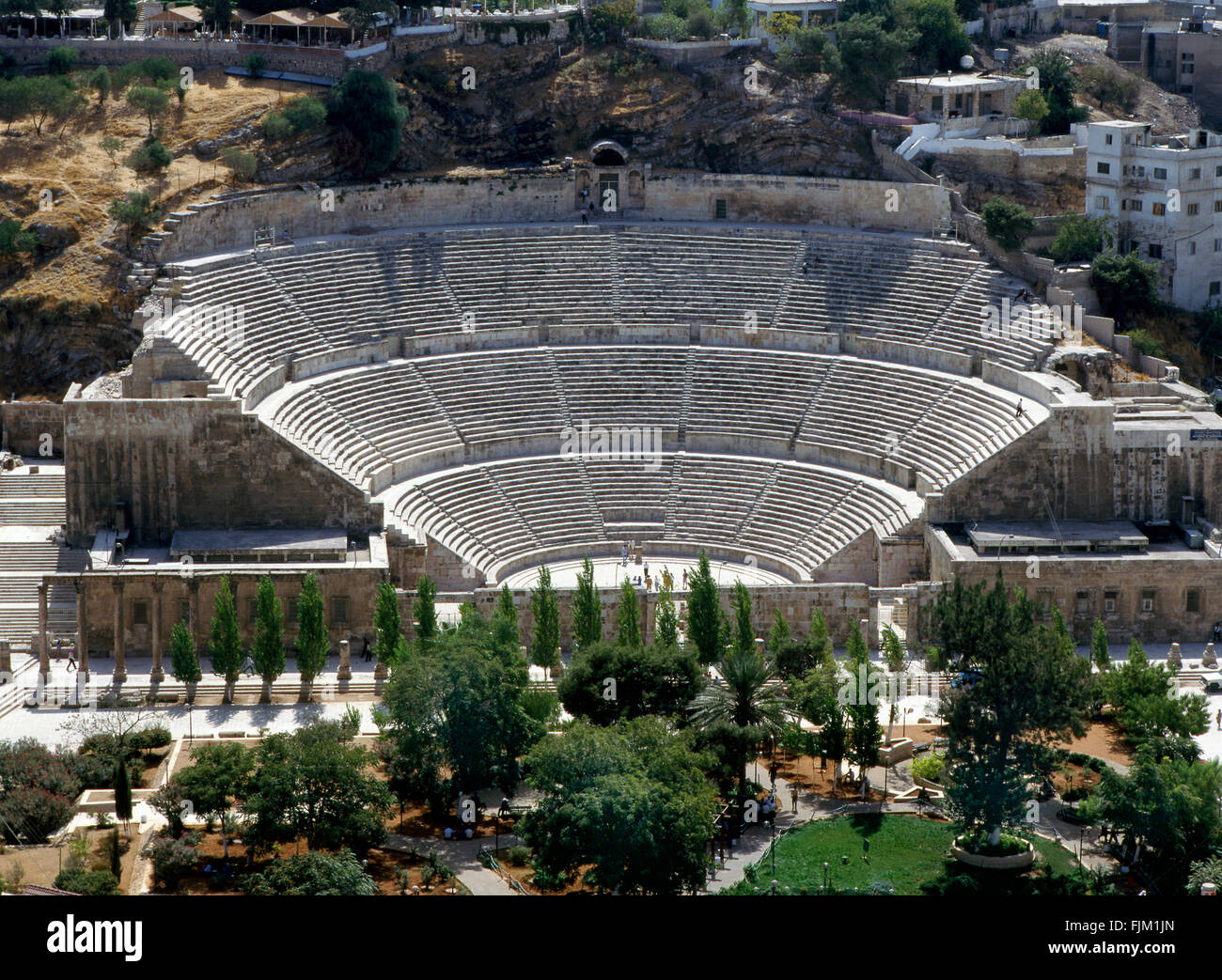 View at the roman amphitheater in  Amman,Jordan Stock Photo