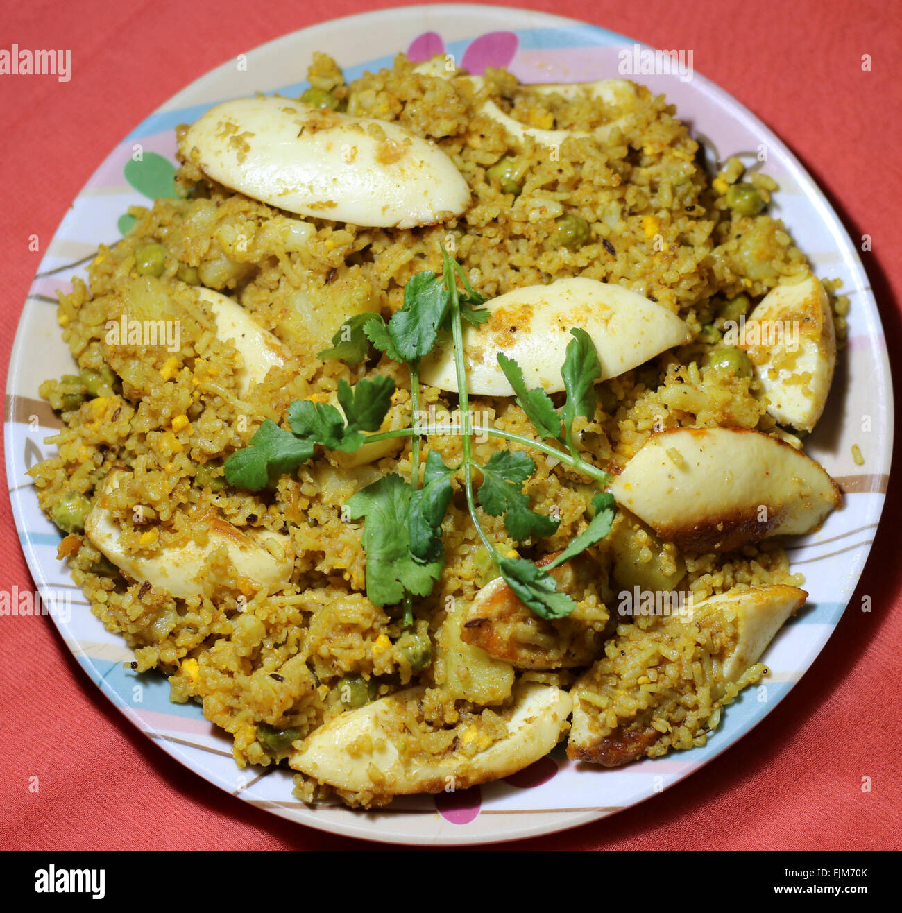 Indian style egg rice biryani Stock Photo Alamy