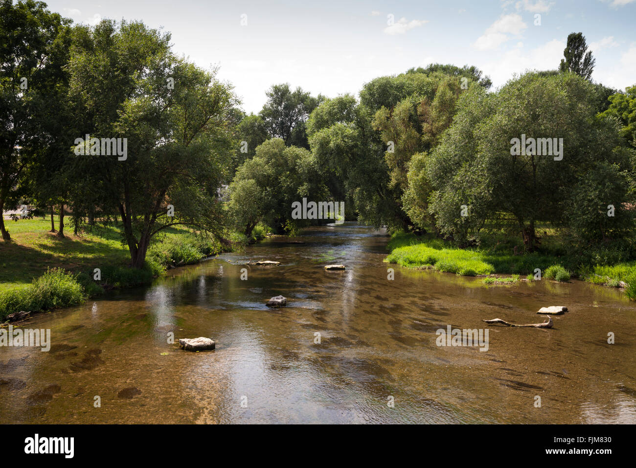 geography / travel, Germany, Bavaria, landscapes, Tauber river near Tauberrettersheim, Additional-Rights-Clearance-Info-Not-Available Stock Photo