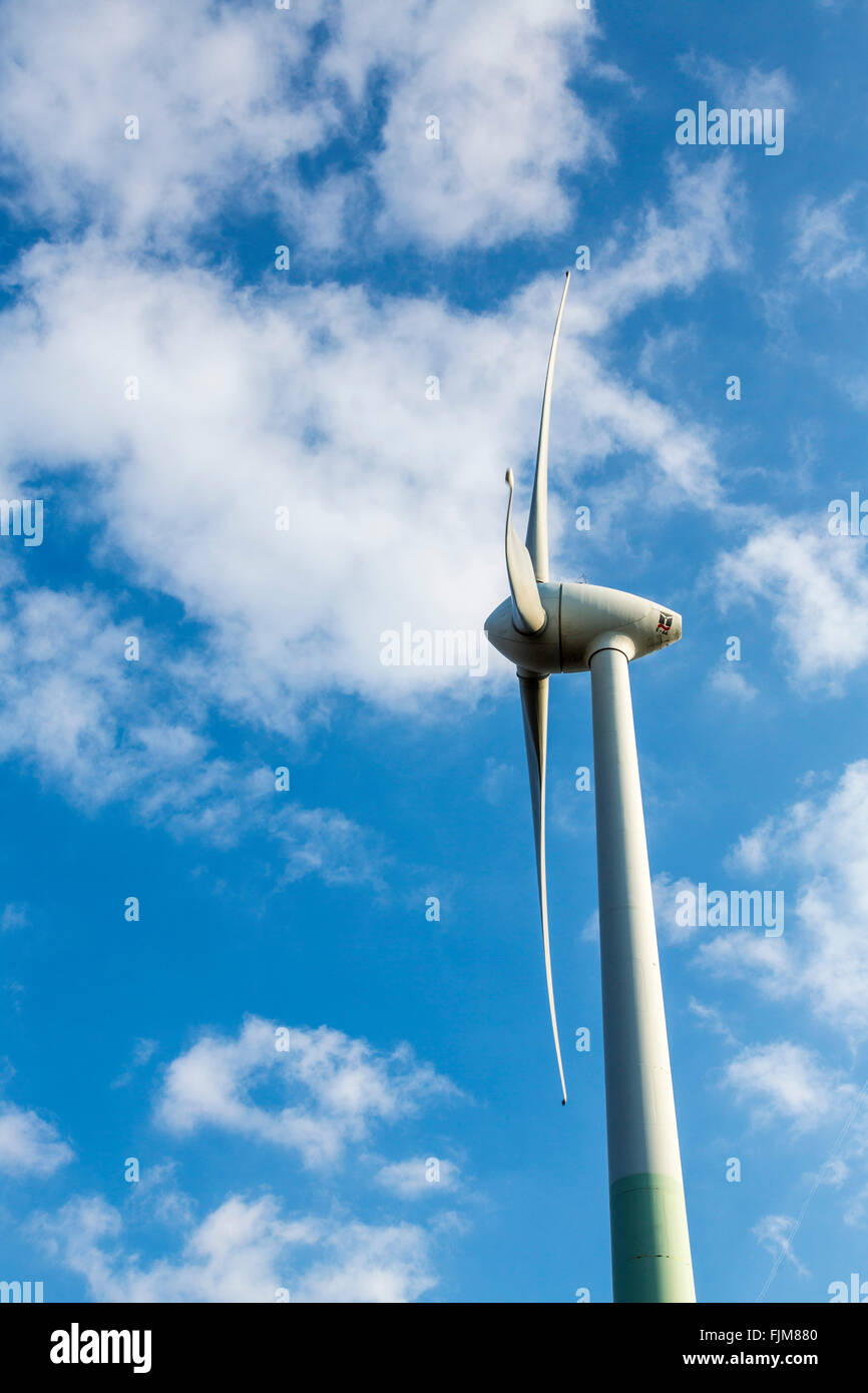 Wind power plant, wind energy turbine on mining heap Hoppenbruch, in Herten, Germany Stock Photo