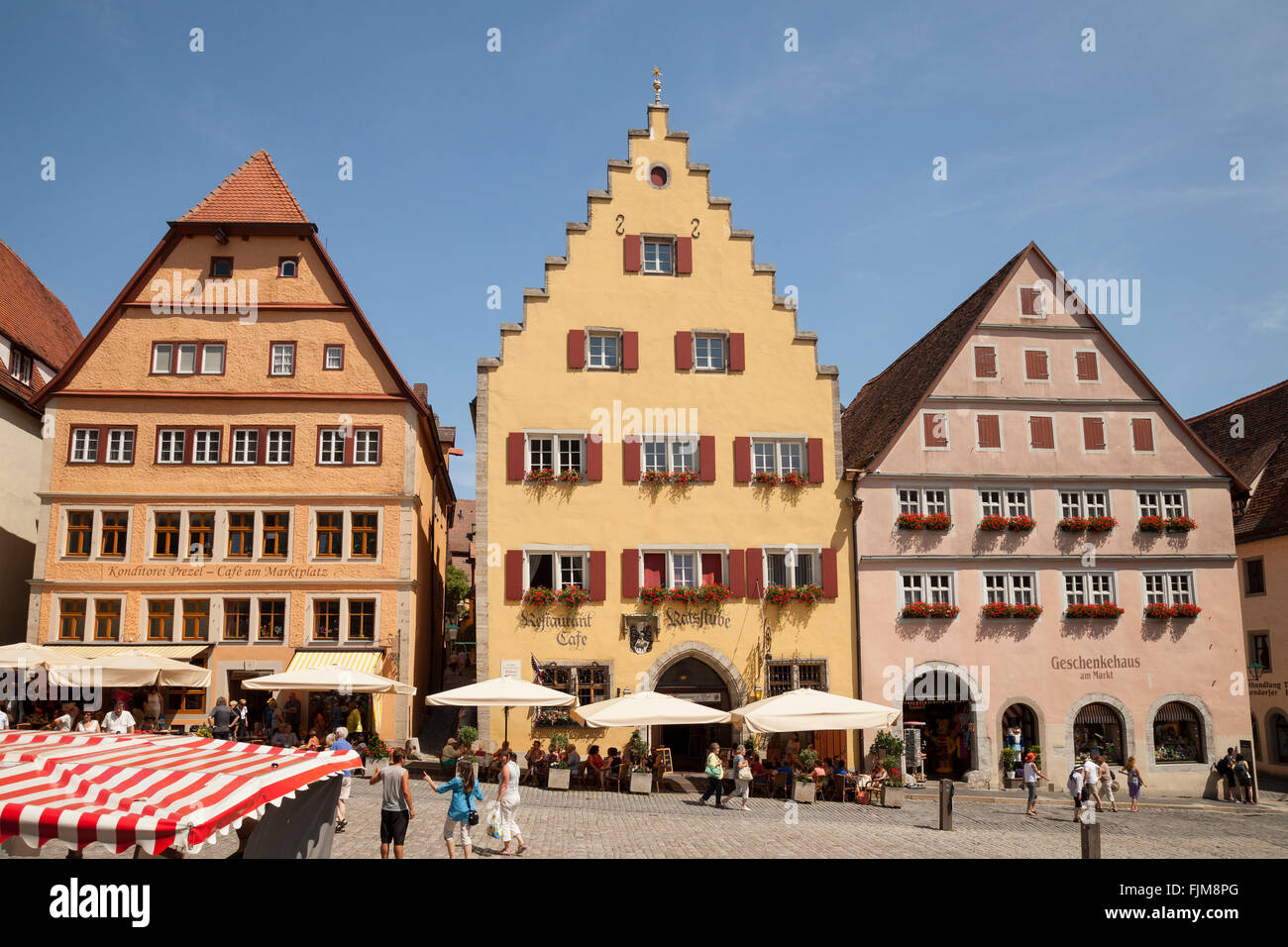 geography / travel, Germany, Bavaria, Rothenburg ob der Tauber, squares, marketplace, Additional-Rights-Clearance-Info-Not-Available Stock Photo