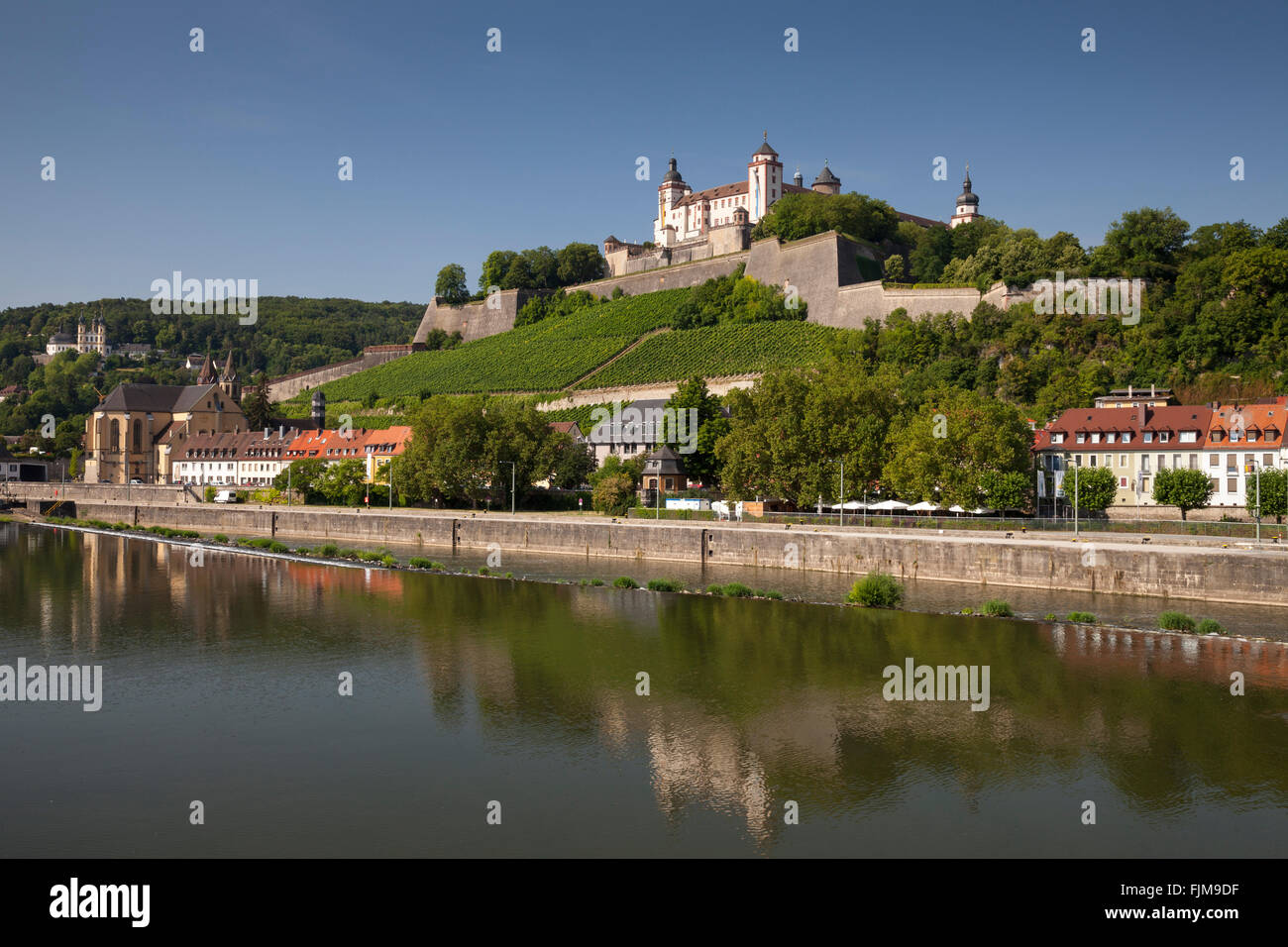 geography / travel, Germany, Bavaria, Würzburg, castles, Marienberg fortress, exterior view, Additional-Rights-Clearance-Info-Not-Available Stock Photo