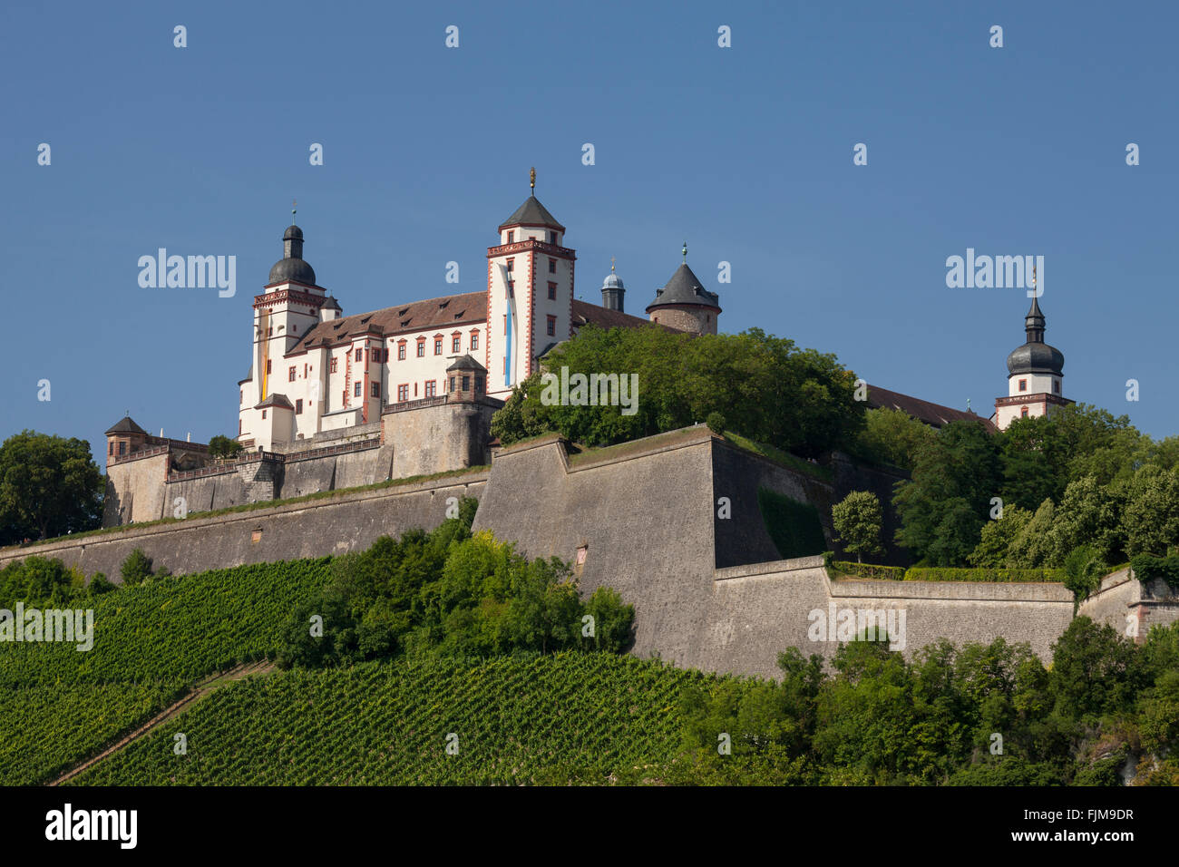 geography / travel, Germany, Bavaria, Würzburg, castles, Marienberg fortress, exterior view, Additional-Rights-Clearance-Info-Not-Available Stock Photo
