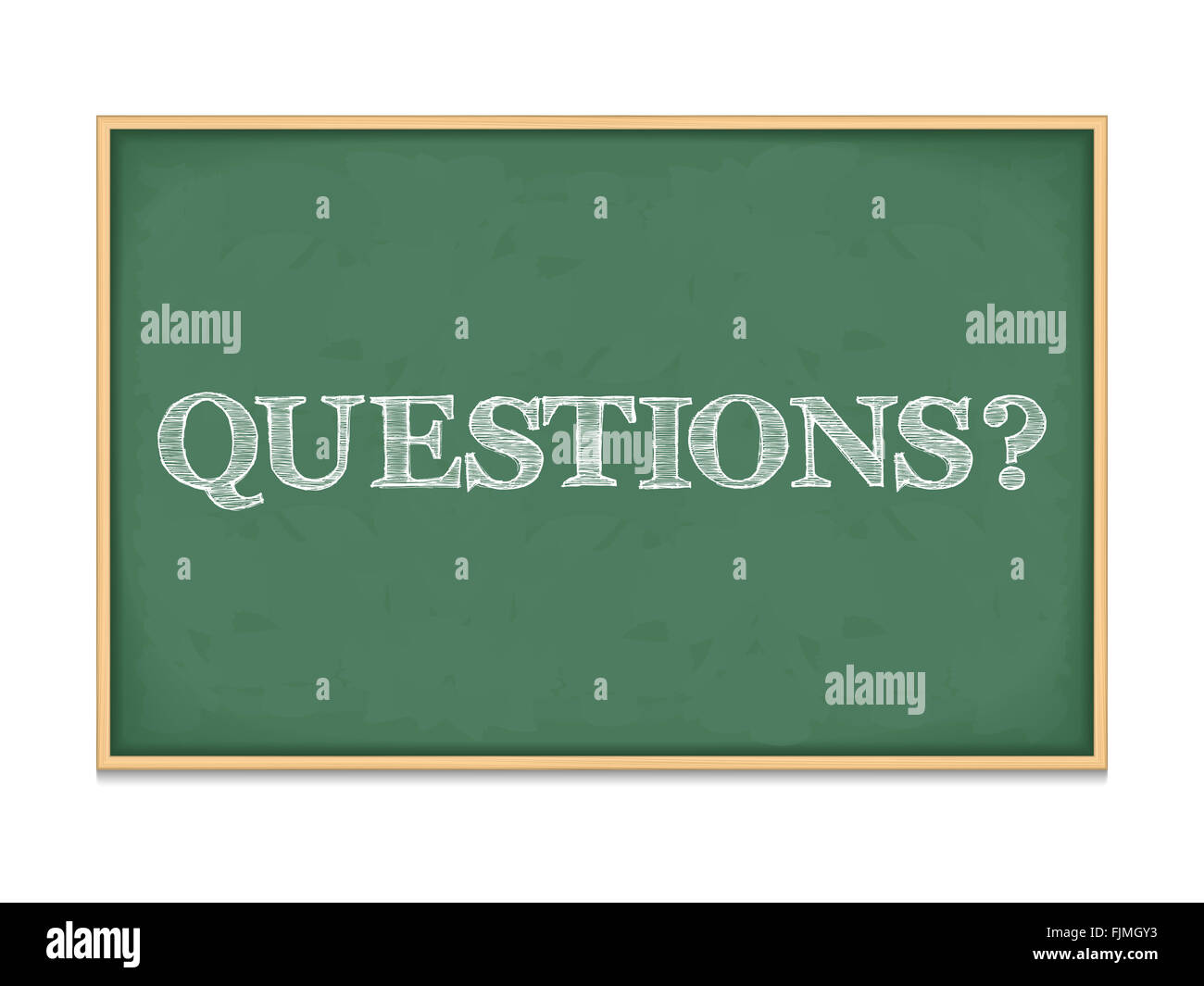The word questions on blackboard Stock Photo Alamy
