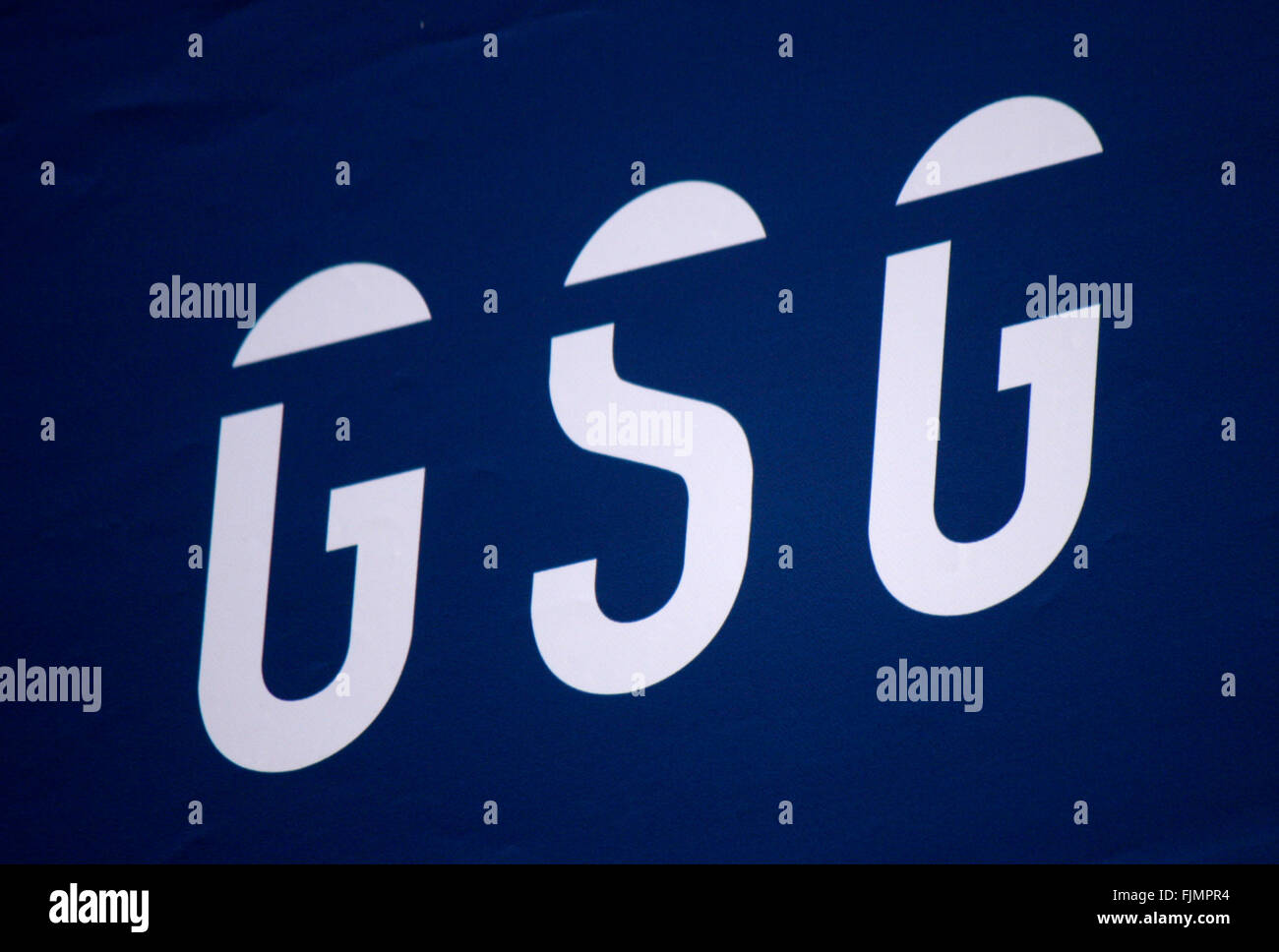 Markenname: 'GSG', Berlin. Stock Photo