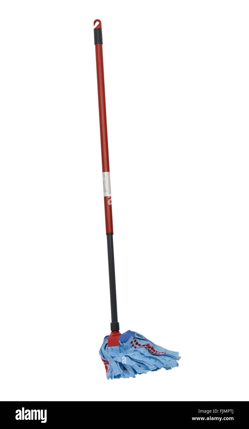 Mop on white background, cut out of a mop Stock Photo