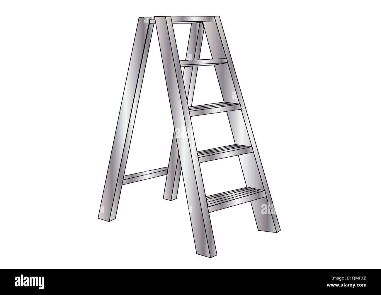 metallic ladder, isolated on a white background Stock Vector