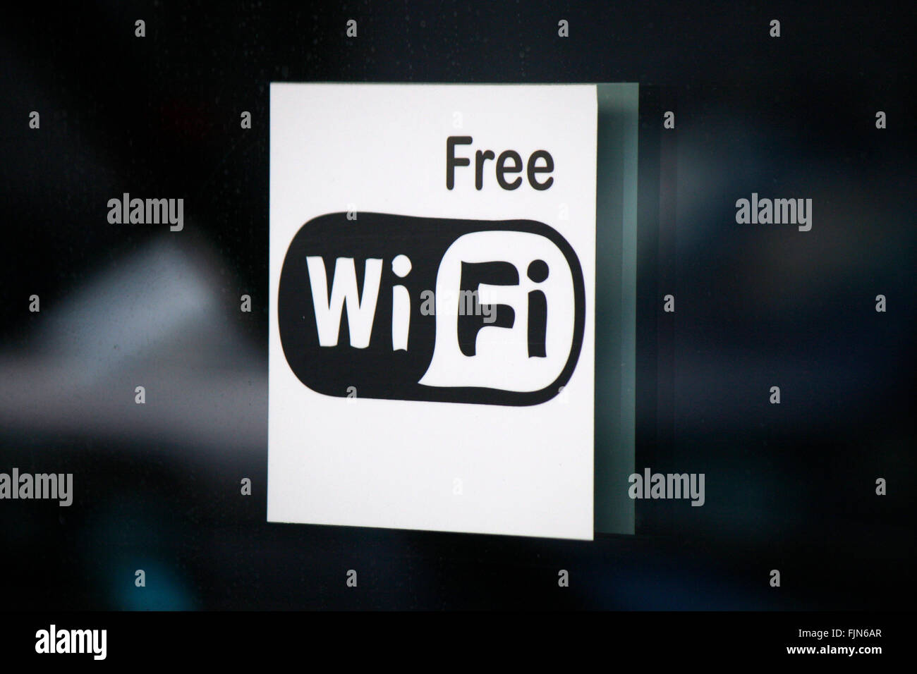 'Free Wifi', Berlin. Stock Photo