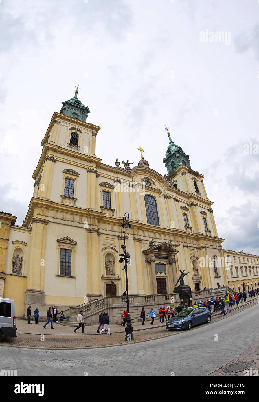 Church of the Holy Cross (Bazylika Swietego Krzyza) in Warsaw, Poland Stock Photo