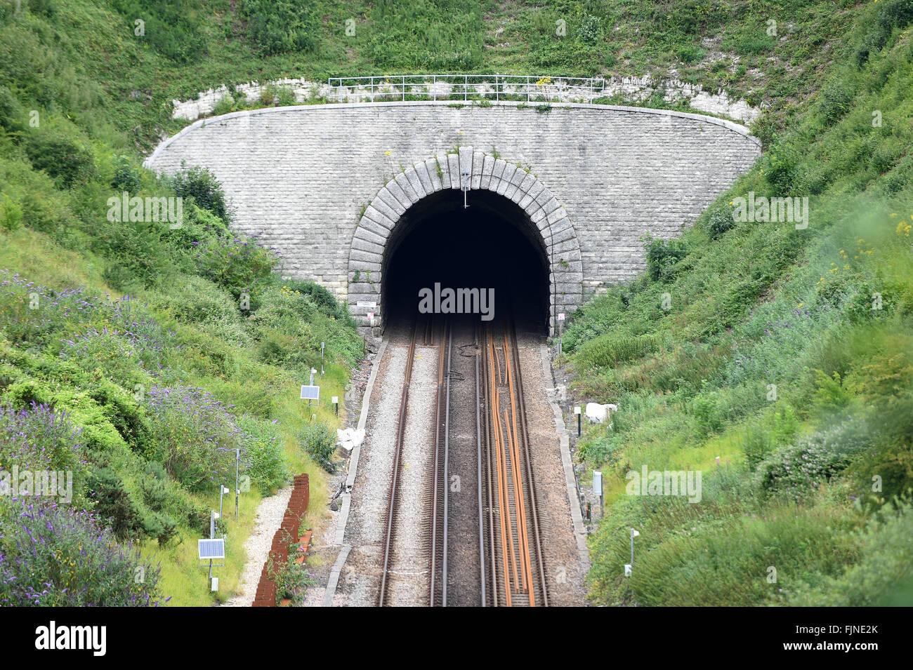 Train tunnel, UK Stock Photo Alamy