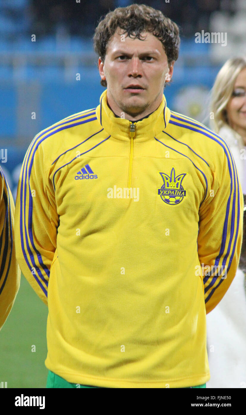 Andriy Piatov of Ukraine national soccer team looks on before friendly ...