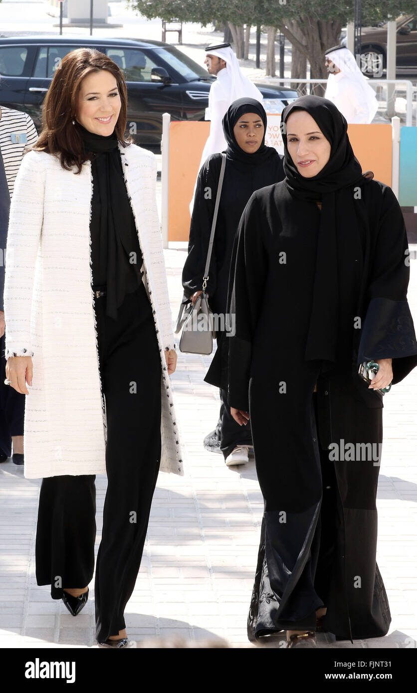 Doha, Qatar. 3rd March, 2016. HRH Crown Princess Mary and HH Sheikha