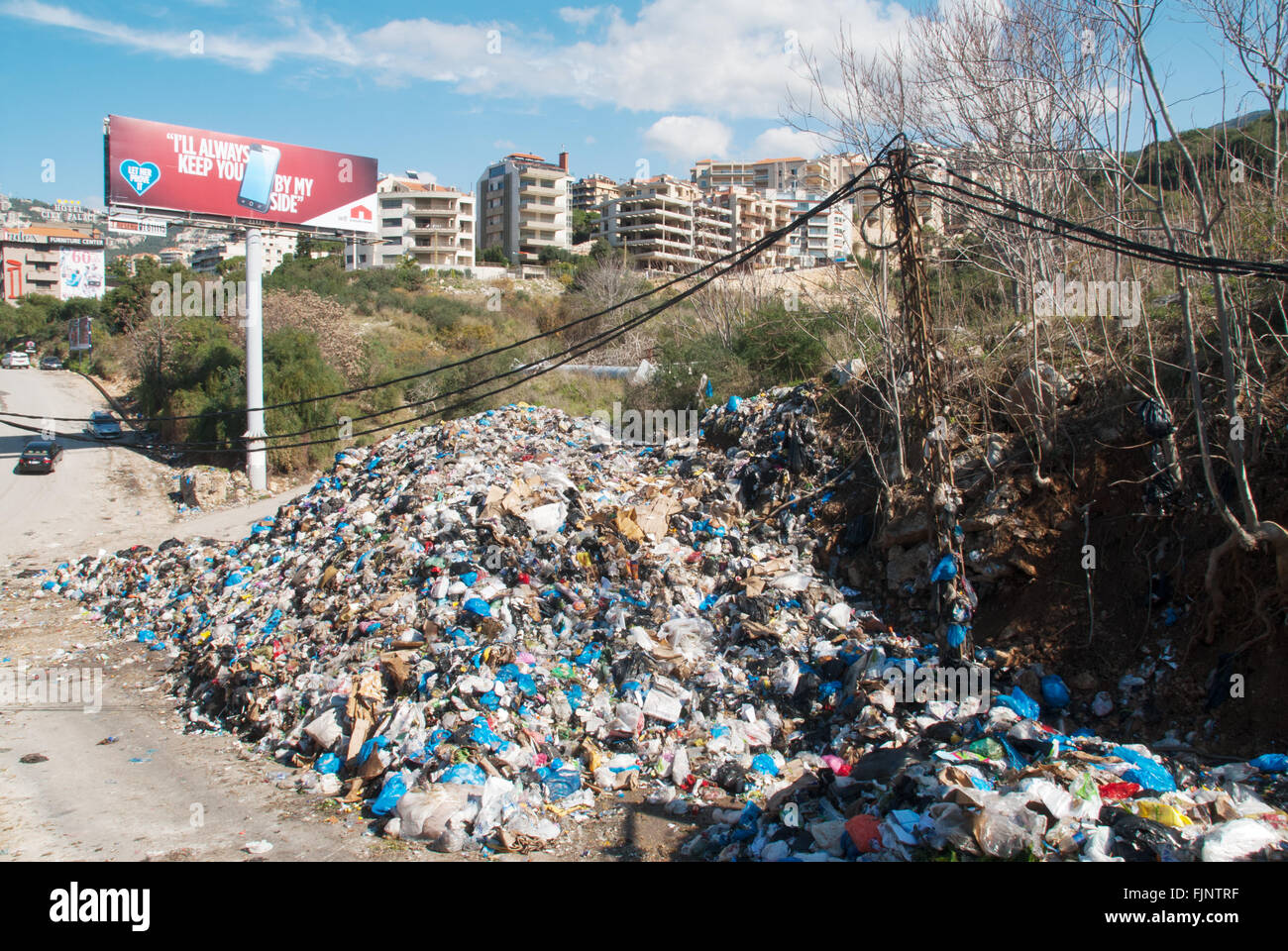 Trash dump north Beirut Lebanon Stock Photo