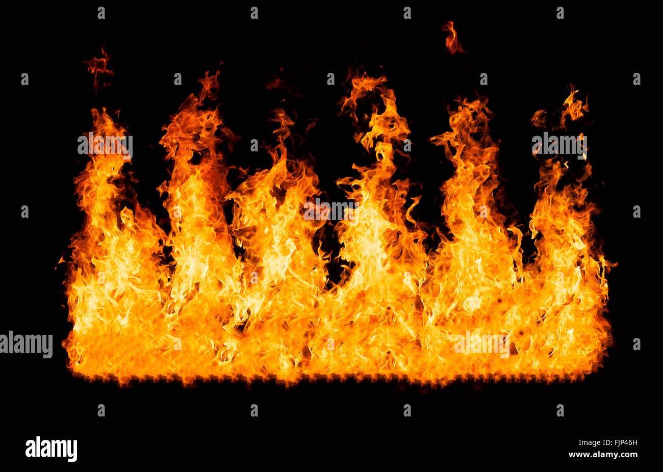 Fire flames - isolated on black background Stock Photo - Alamy