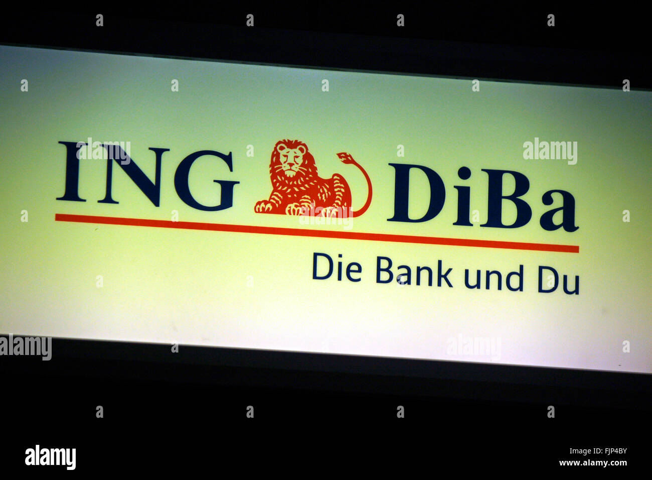 Markenname: 'Ing Diba', Berlin. Stock Photo