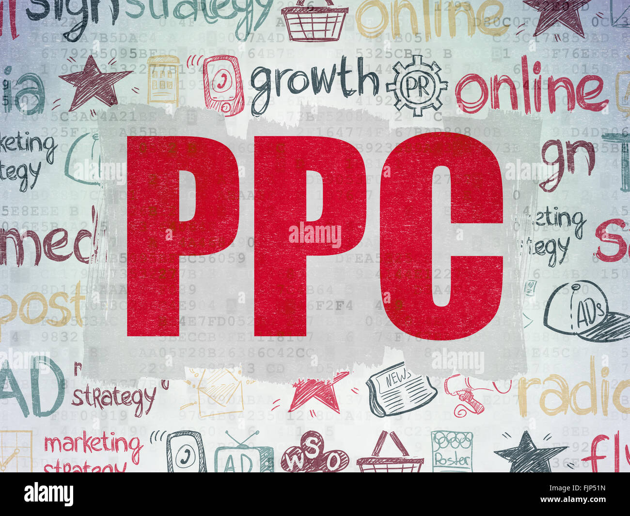 Marketing concept: PPC on Digital Paper background Stock Photo - Alamy