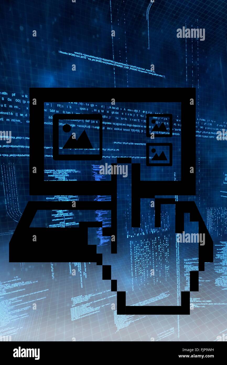 Digital computer with cursor Stock Photo