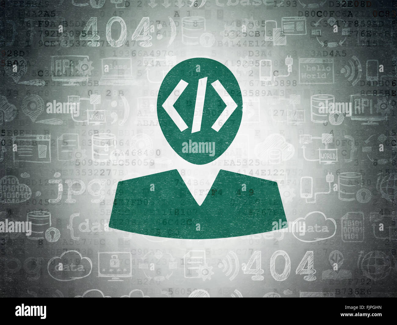 Programming concept: Programmer on Digital Paper background Stock Photo ...