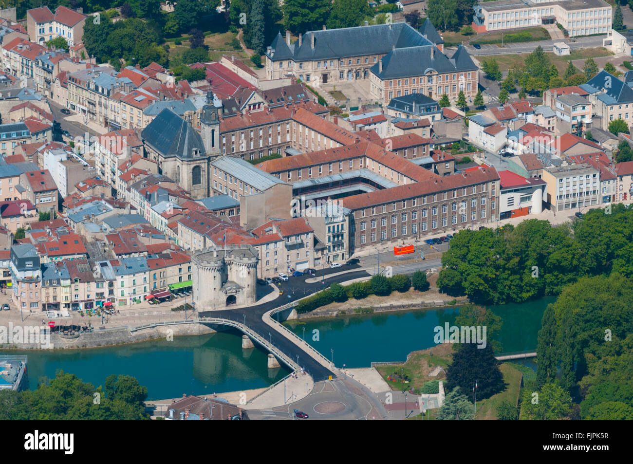 Meuse (55), ville de Verdun, Porte Chaussee (vue aerienne) // France