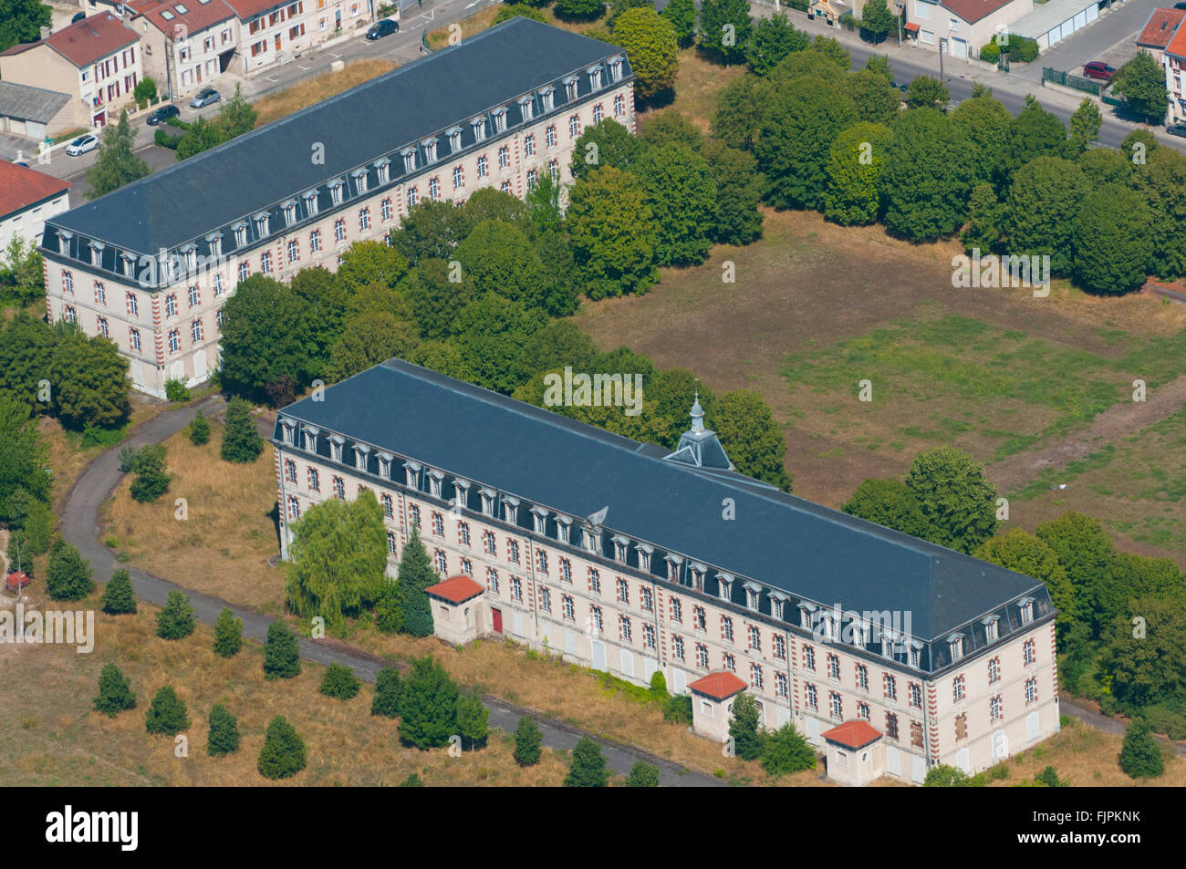 Meuse (55), ville de Verdun, caserne Miribel  (vue aerienne)  // France, Meuse (55), Verdun town, Miribel barrack (aerial view) Stock Photo