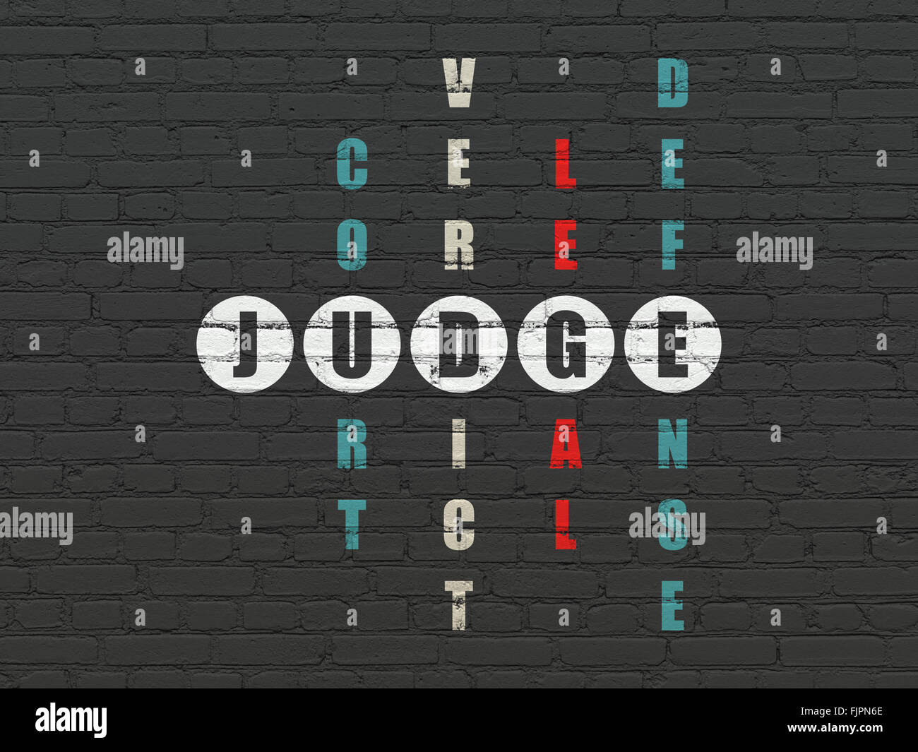 Law concept Judge in Crossword Puzzle Stock Photo Alamy