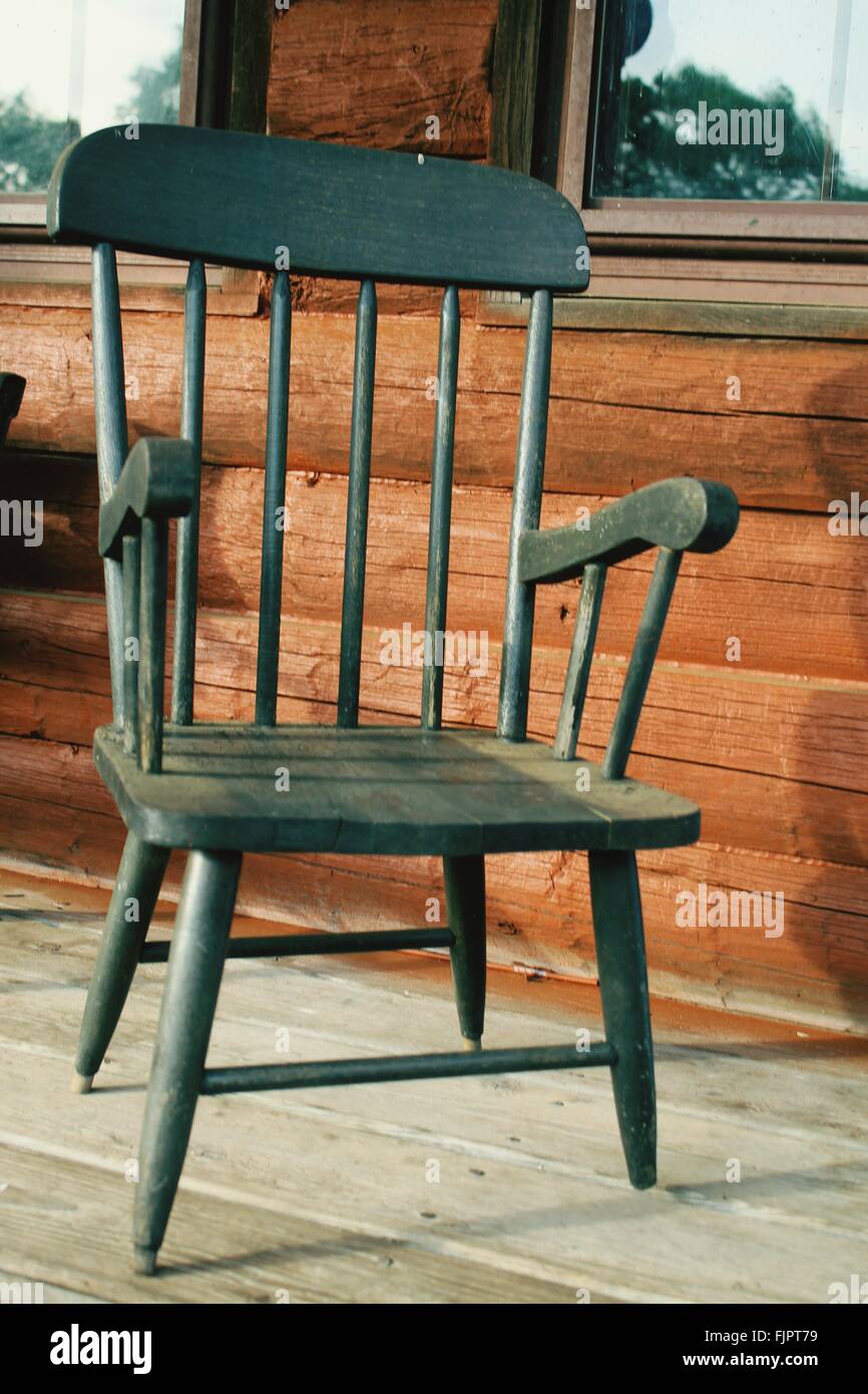 Wooden Chair Outside Wooden Building Stock Photo Alamy