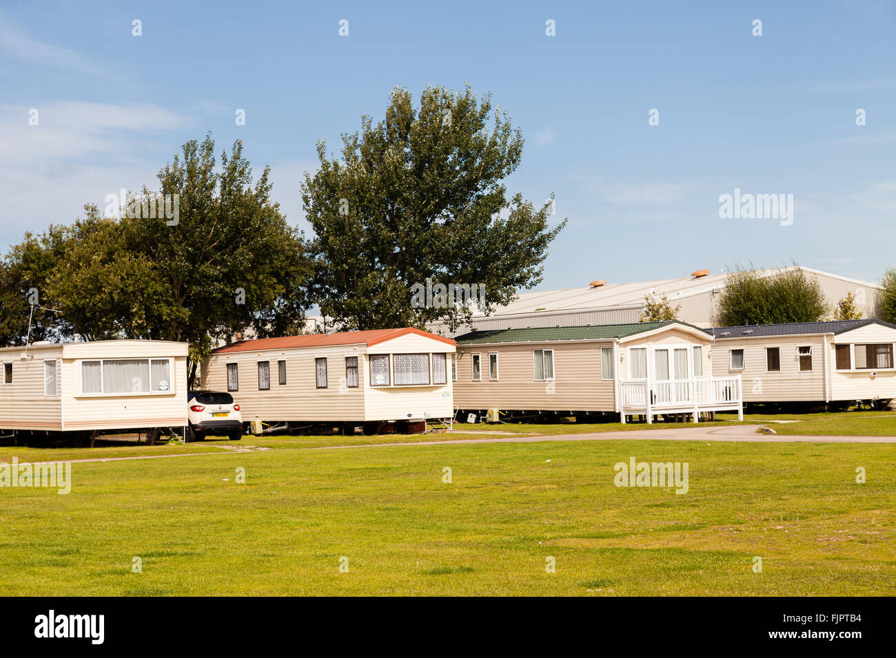 Static caravan Holiday Park in Prestatyn, North Wales, United Kingdom Stock Photo