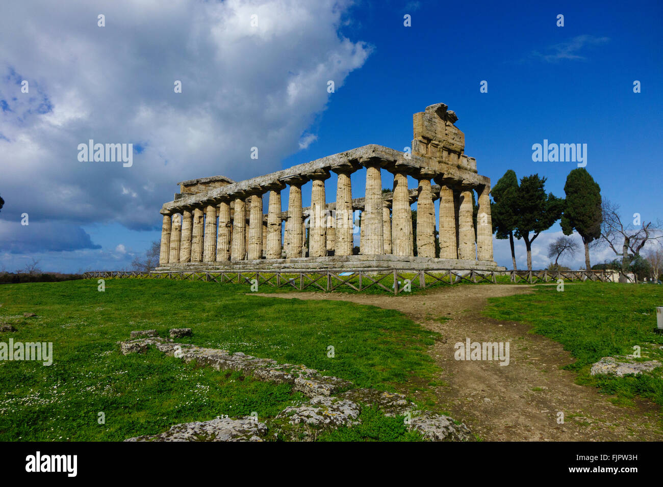 Greek Temples of Paestum Stock Photo
