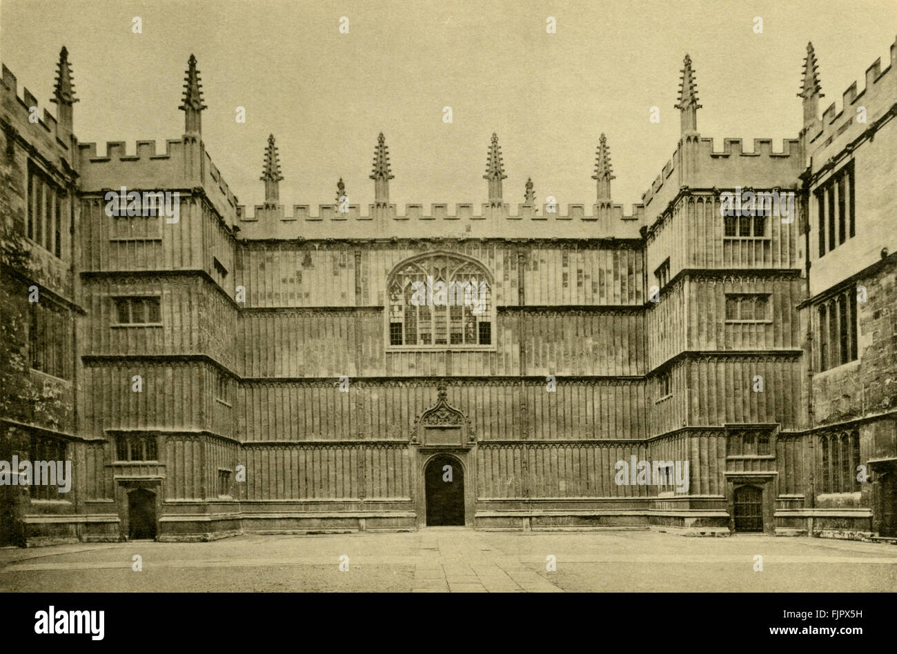 Bodleian Library, Oxford. Postcard 1900s Stock Photo